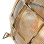 Soho Lighting Carlisle Grid Prismatic Glass Polished Brass IP65 Bulkhead Wall Light - The Outdoor & Bathroom Collection