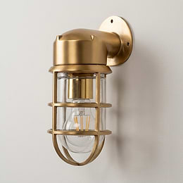 Soho Lighting Kemp IP65 Outdoor & Bathroom Lacquered Solid Brass Wall Light