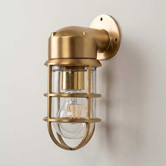 Soho Lighting Kemp IP65 Outdoor & Bathroom Lacquered Solid Brass Wall Light