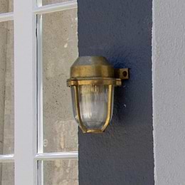 Hopkin Polished Solid Brass IP66 Prismatic Glass Outdoor & Bathroom Wall Light