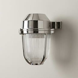 Soho Lighting Hopkin IP65 Outdoor & Bathroom Prismatic Glass Nickel Wall Light