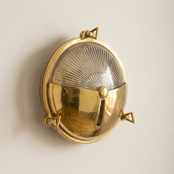 Soho Lighting Carlisle Half Cover IP65 Outdoor & Bathroom Polished Solid Brass Wall Light