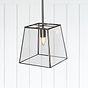 London Geotrapeze Metal Glass Lantern Pendant Light - Small (With Fixed Mounting Bar)