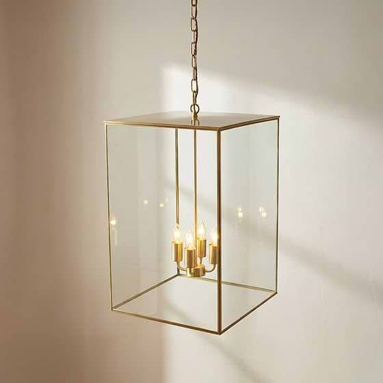 Soho Lighting Langdon Lantern Pendant Large Brass