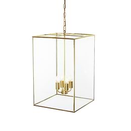 Soho Lighting London Lantern Pendant Crossbar Large Brass