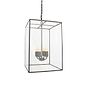 Soho Lighting London Lantern Pendant Light Crossbar Medium Matt Black Brass
