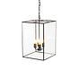 Matt Black and Brass Lantern Pendant Light
