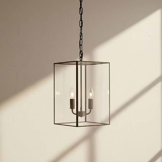 Soho Lighting Langdon Lantern Pendant Light Small Blackened Brass