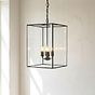Soho Lighting London Lantern Pendant Light Crossbar Medium Matt Black Brass