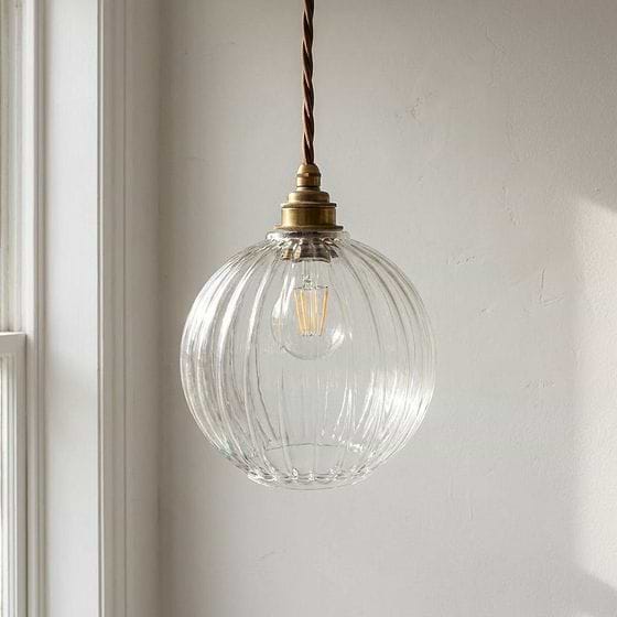 Henley Fluted Glass Globe Pendant Light