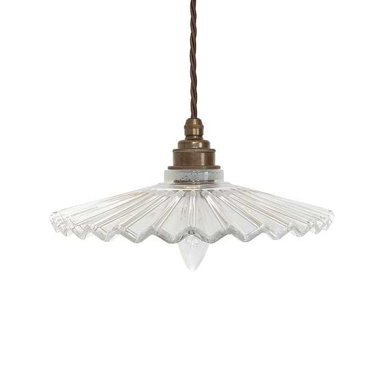 Fluted Fan Glass Pendant Light