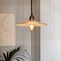 Fluted Fan Glass Pendant Light