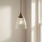 Dickens Clear Glass Pendant Light with Oxford Cap