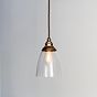 Dickens Clear Glass Pendant Light with Oxford Cap