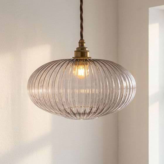 Henley Ellipse Smoked Glass Pendant Light