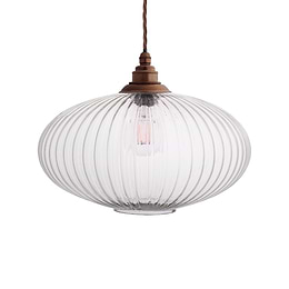  Ribbed Glass Pendant Light