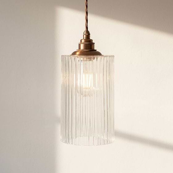 Henley Cylinde Glass Pendant Light with Small Cap