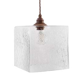 Square glass pendant light deals