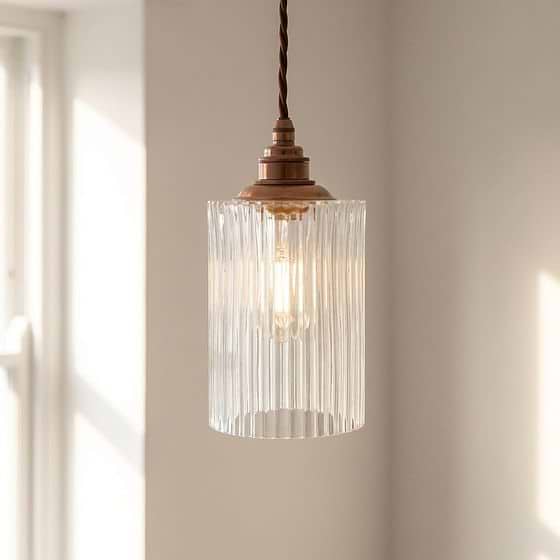 Henley Cylinde Petite Fluted Glass Pendant Light
