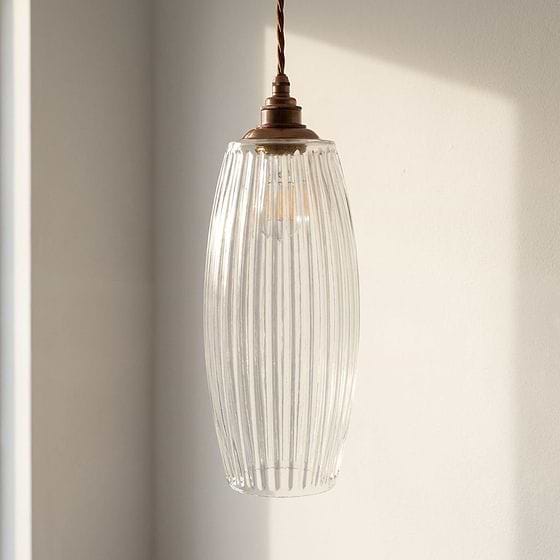 Henley Curve Fluted Glass Pendant Light