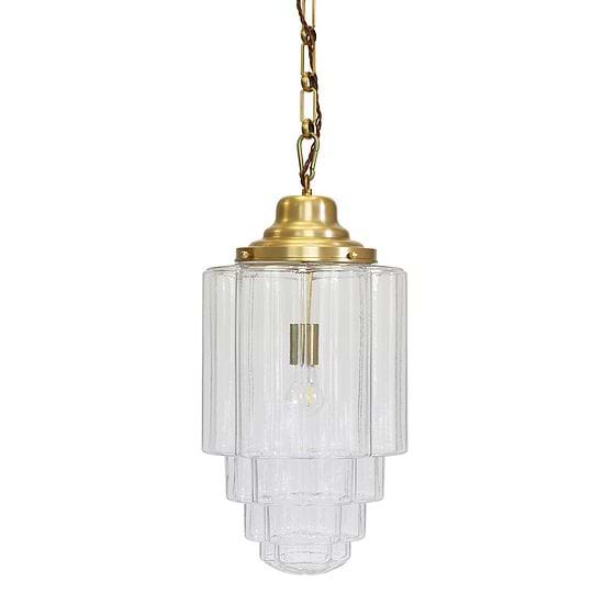 Soho Lighting Glasshouse Lacquered Brass Clear Pendant Light - The Schoolhouse Collection