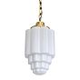 Soho Lighting Glasshouse Lacquered Brass Opal Art Deco Pendant Light - the Schoolhouse Collection