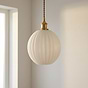 Baltic Fluted Globe Surf White Pendant Light
