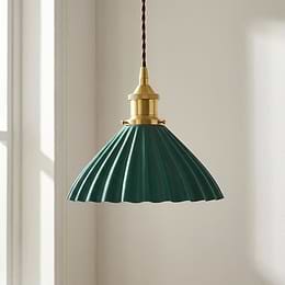 Scallop Shell Emerald Green Pendant Light
