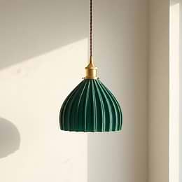 Large Scallop Shell Emerald Green Pendant Light
