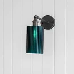 Ionian Ripple Shallow Emerald Green Wall Light