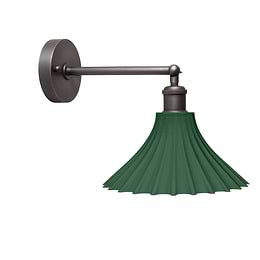 Scallop Fluted Bell Emerald Green Wall Light