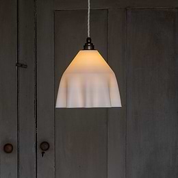 White Cloth Pendant Light