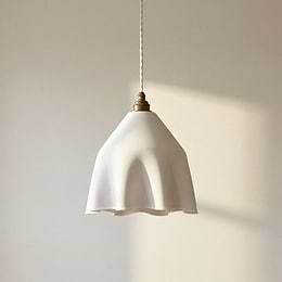 White Cloth Pendant Light
