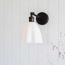 Soft White Fluted Cloth Wall Light