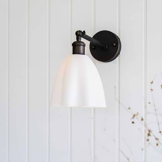 Soft White Fluted Cloth Wall Light