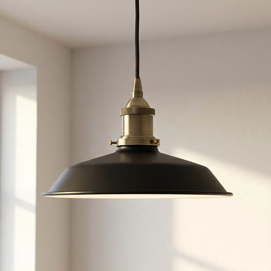 Small Trinity Metal Painted Pendant Light in Matt Black 