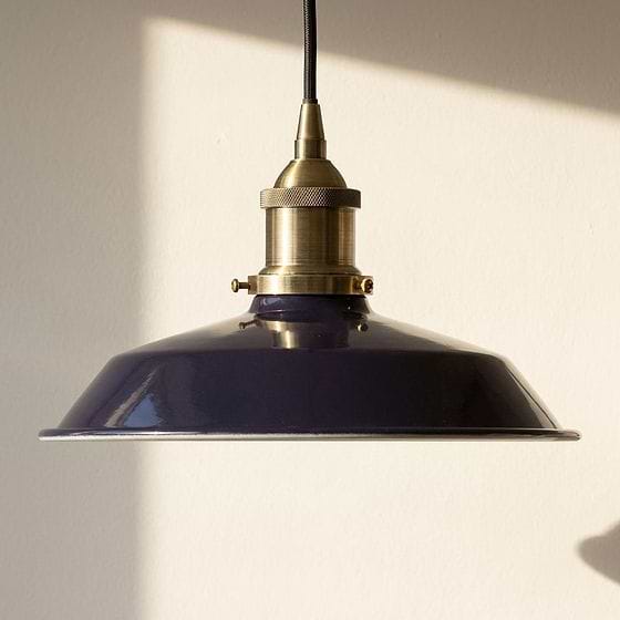 Small Trinity Metal Painted Pendant Light in Squid Ink Blue 