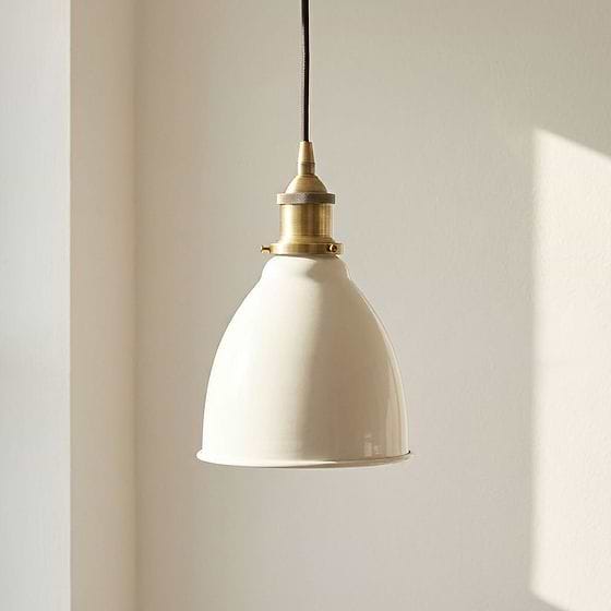 Classic Painted Pendant Light in Clay White