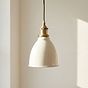 Classic Painted Pendant Light in Clay White