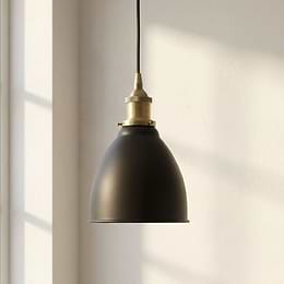 Classic Painted Pendant Light in Matt Black
