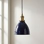 Classic Painted Small Pendant Light in Squid Ink Blue