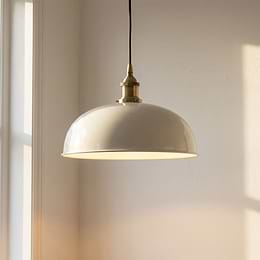 Worcester Painted Pendant Light in Clay White