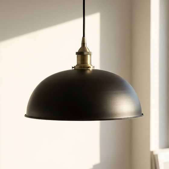 Worcester Painted Pendant Light in Matt Black