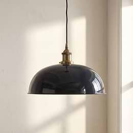 Worcester Painted Pendant Light in Squid Ink Blue