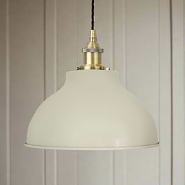 White & Antique Brass Pendant Light