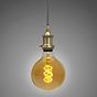 Soho Lighting Antique Brass Decorative Bulb Holder with Dark Grey Twisted Cable
