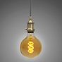 Soho Lighting Antique Brass Decorative Bulb Holder with Dark Grey Twisted Cable