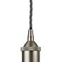 Soho Lighting Brushed Chrome Decorative Bulb Holder with Dark Grey Twisted Cable