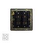 The Belgravia Collection Old Brass 10A 2 Gang 2 Way Switch