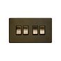 4 Gang Light switch Bronze